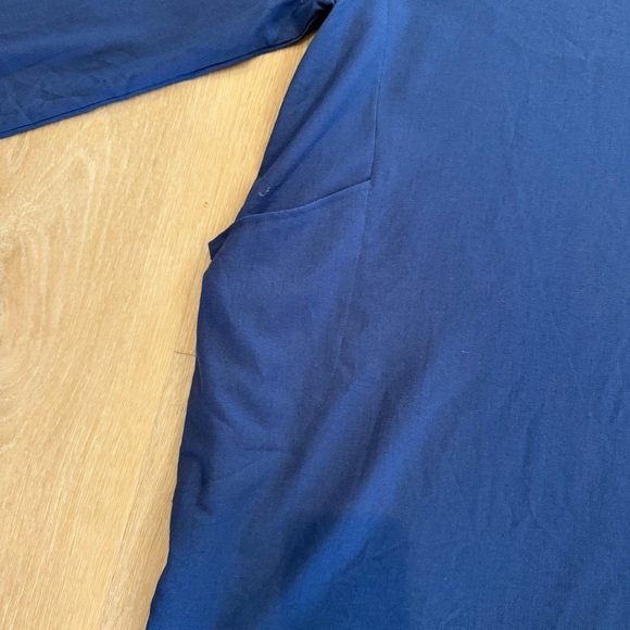 Minibee Linen Blend Blue Long Sleeve Tunic with Pockets 2X Lagenlook Boho NWT - Picture 2 of 12